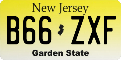 NJ license plate B66ZXF