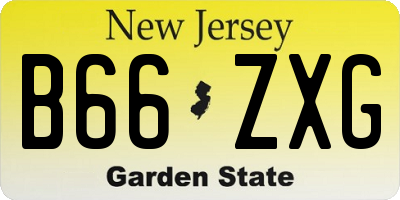 NJ license plate B66ZXG