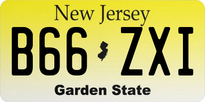NJ license plate B66ZXI