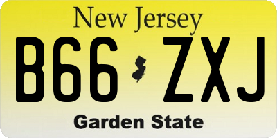NJ license plate B66ZXJ