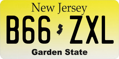 NJ license plate B66ZXL