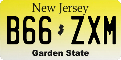 NJ license plate B66ZXM