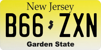NJ license plate B66ZXN