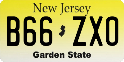 NJ license plate B66ZXO