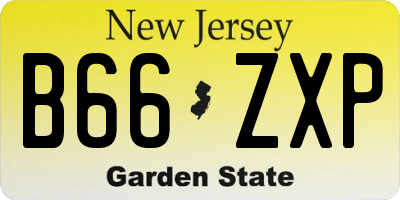 NJ license plate B66ZXP