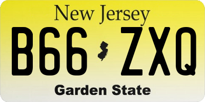 NJ license plate B66ZXQ