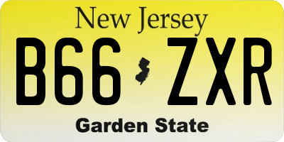 NJ license plate B66ZXR