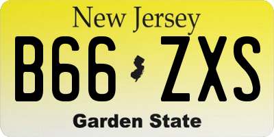 NJ license plate B66ZXS