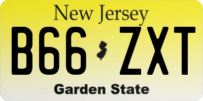 NJ license plate B66ZXT