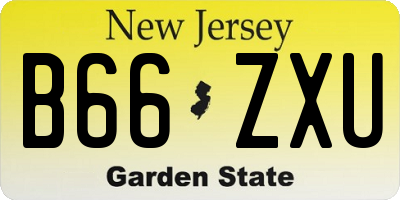 NJ license plate B66ZXU