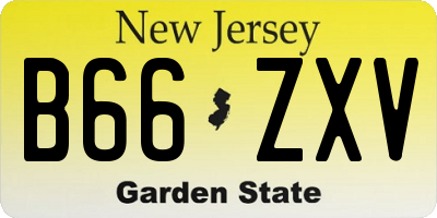 NJ license plate B66ZXV
