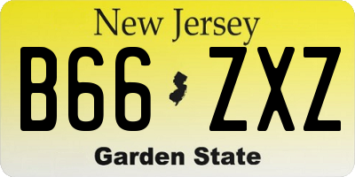 NJ license plate B66ZXZ