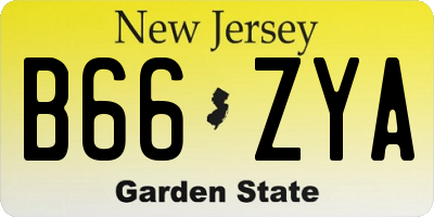 NJ license plate B66ZYA