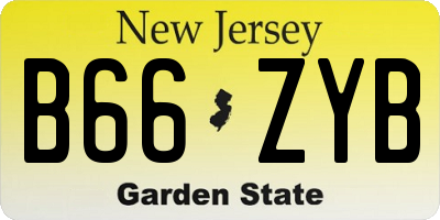 NJ license plate B66ZYB