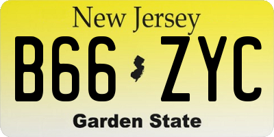 NJ license plate B66ZYC