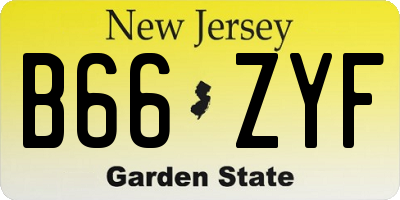 NJ license plate B66ZYF