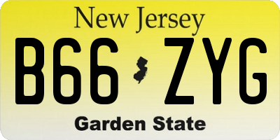 NJ license plate B66ZYG