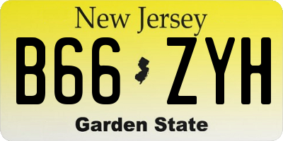 NJ license plate B66ZYH