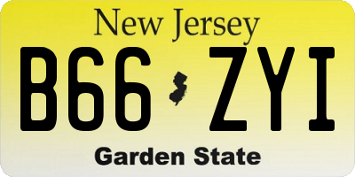 NJ license plate B66ZYI