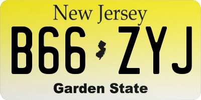 NJ license plate B66ZYJ