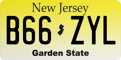NJ license plate B66ZYL