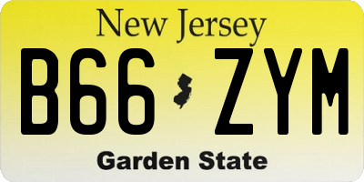 NJ license plate B66ZYM