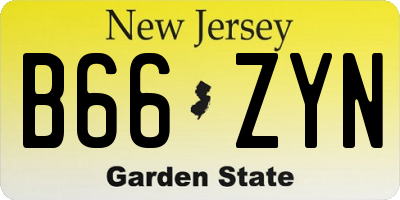 NJ license plate B66ZYN