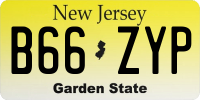 NJ license plate B66ZYP