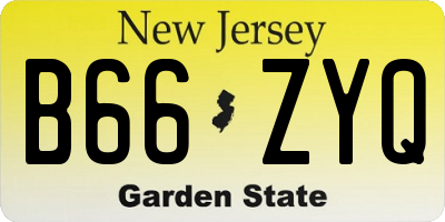 NJ license plate B66ZYQ