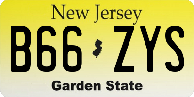 NJ license plate B66ZYS