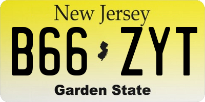 NJ license plate B66ZYT