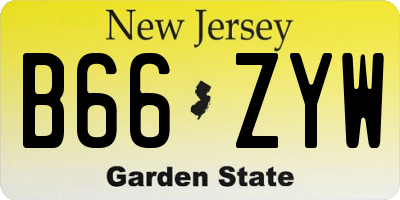 NJ license plate B66ZYW