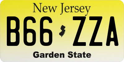 NJ license plate B66ZZA