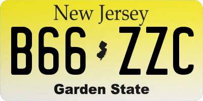 NJ license plate B66ZZC