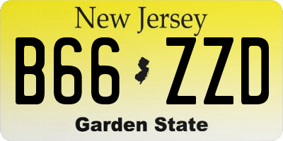 NJ license plate B66ZZD