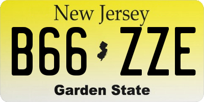 NJ license plate B66ZZE