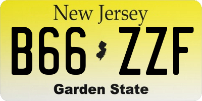NJ license plate B66ZZF