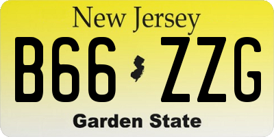 NJ license plate B66ZZG