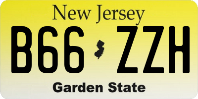 NJ license plate B66ZZH