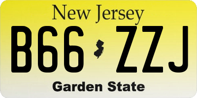 NJ license plate B66ZZJ