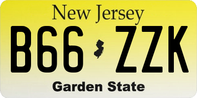 NJ license plate B66ZZK