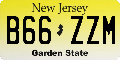 NJ license plate B66ZZM