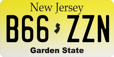 NJ license plate B66ZZN