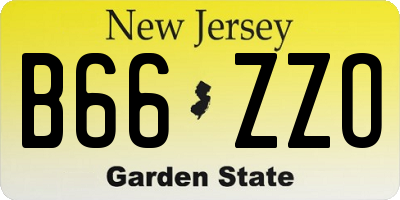 NJ license plate B66ZZO
