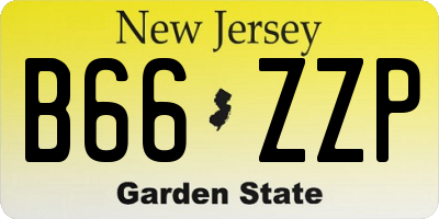 NJ license plate B66ZZP