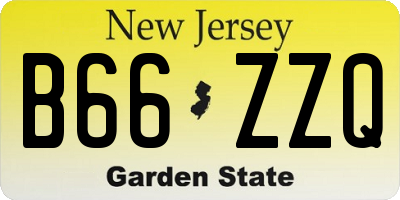 NJ license plate B66ZZQ