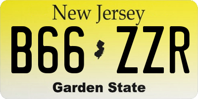 NJ license plate B66ZZR