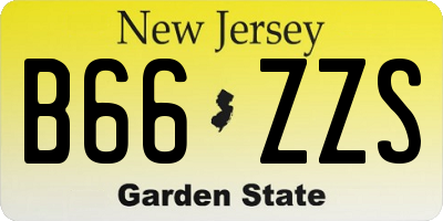 NJ license plate B66ZZS