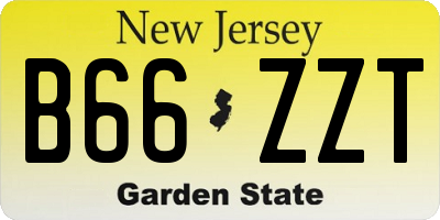 NJ license plate B66ZZT
