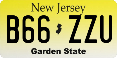 NJ license plate B66ZZU